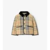 Chaqueta tipo granero de nailon acolchado con estampado de cuadros