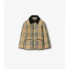 Chaqueta tipo granero de nailon acolchado con estampado de cuadros