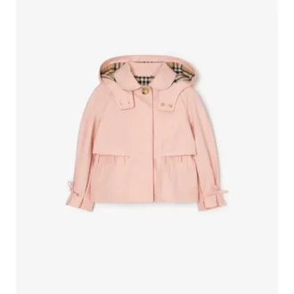 Chaqueta trench con capucha de algodón