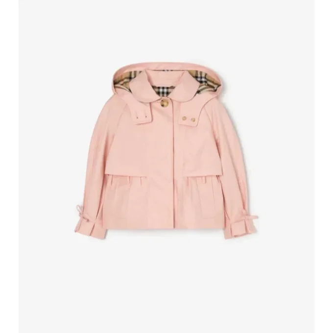 Chaqueta trench con capucha de algodón