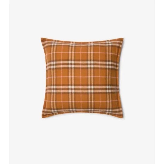 Cojín de cachemira con estampado de cuadros