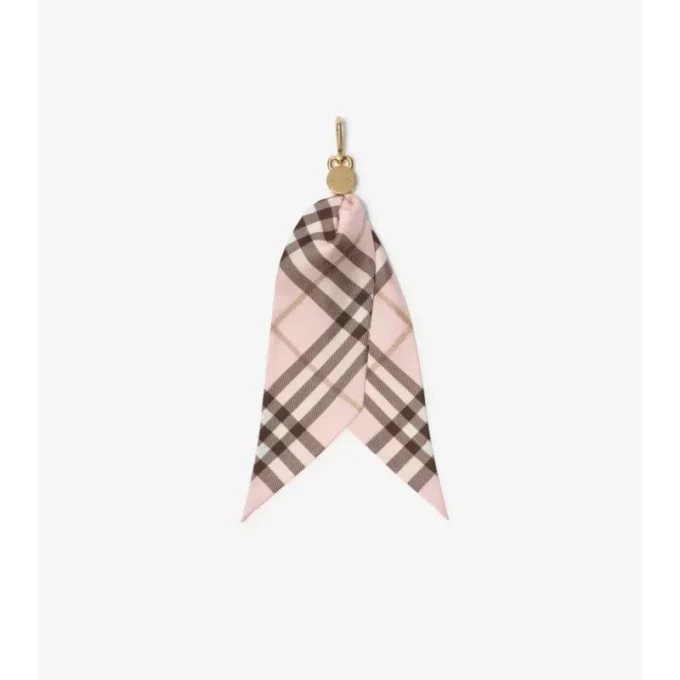 Colgante de pañuelo de seda con estampado de cuadros