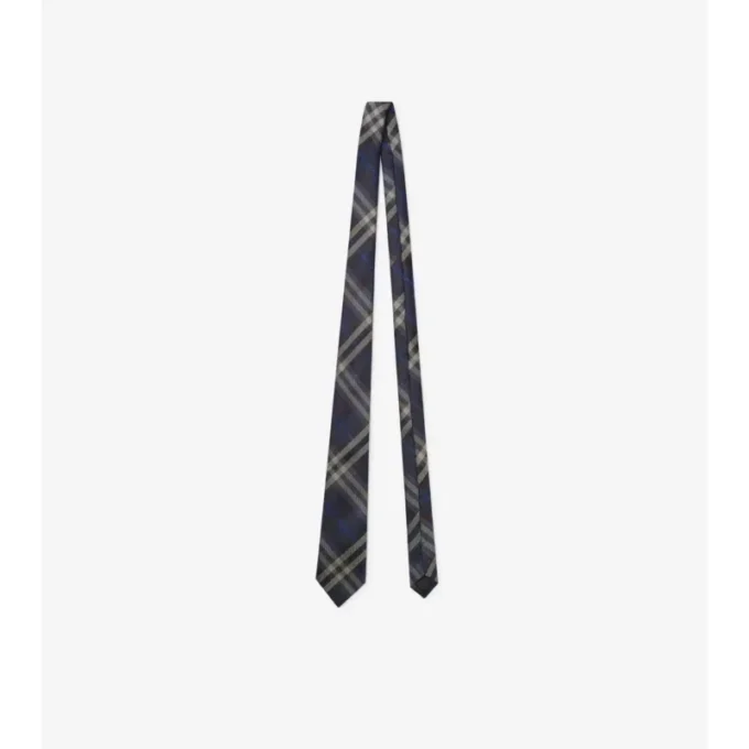 Corbata de seda con estampado de cuadros