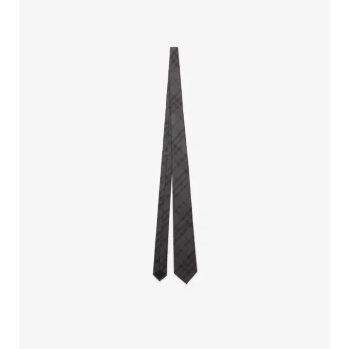 Corbata de seda con estampado de cuadros