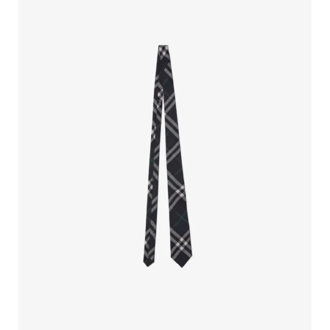 Corbata de seda con estampado de cuadros