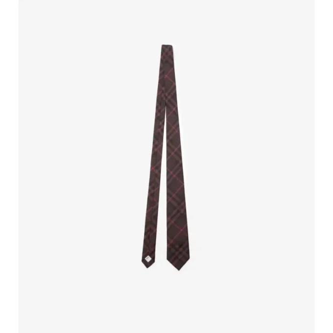 Corbata de seda con estampado de cuadros