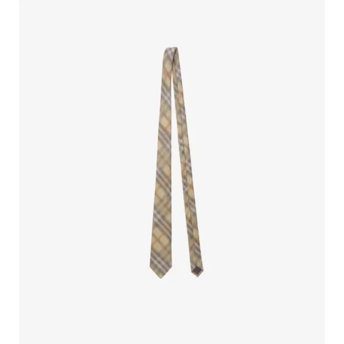 Corbata de seda con estampado de cuadros