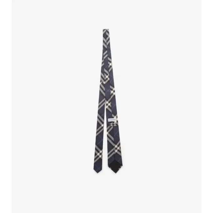 Corbata de seda con estampado de cuadros