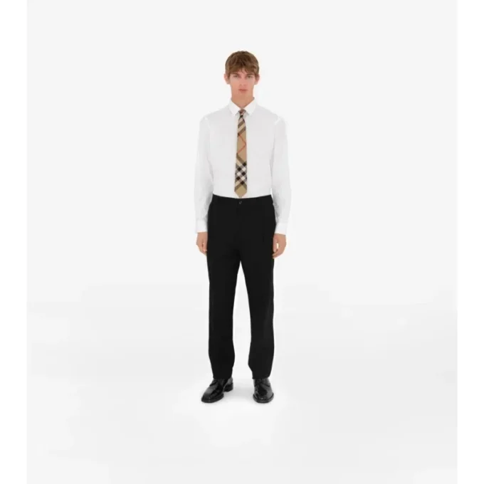Corbata de seda con estampado de cuadros