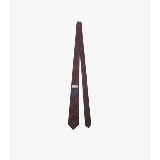 Corbata de seda con estampado de cuadros
