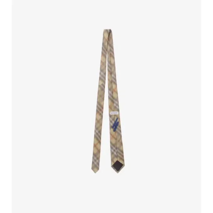 Corbata de seda con estampado de cuadros