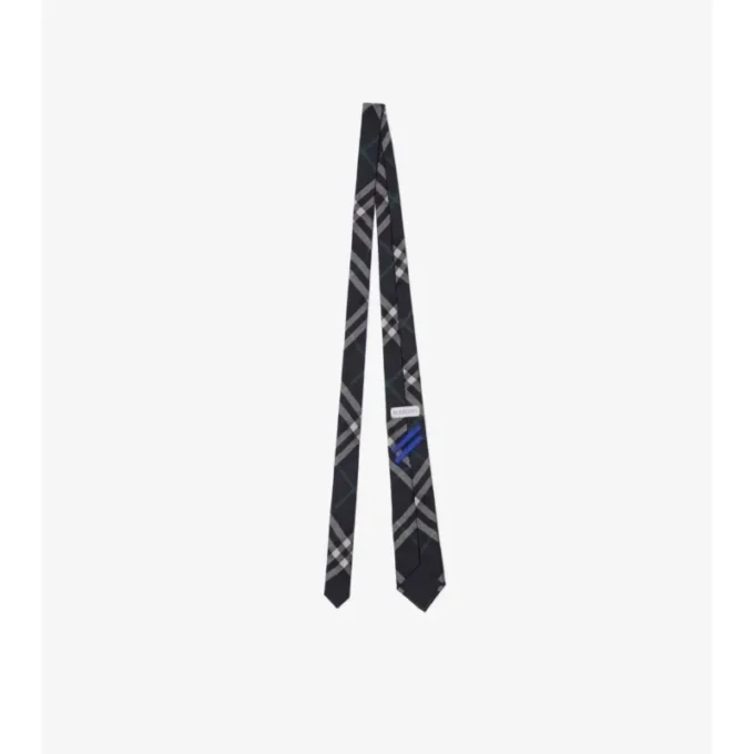 Corbata de seda con estampado de cuadros