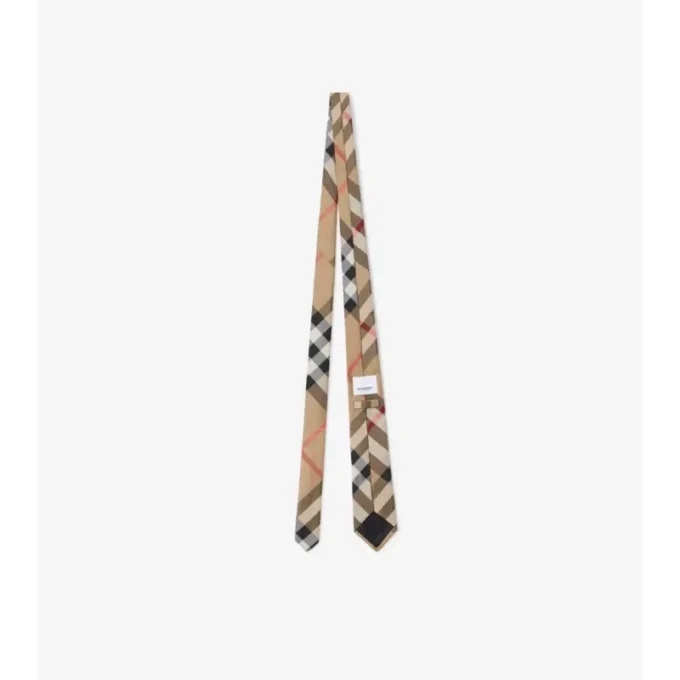 Corbata de seda con estampado de cuadros