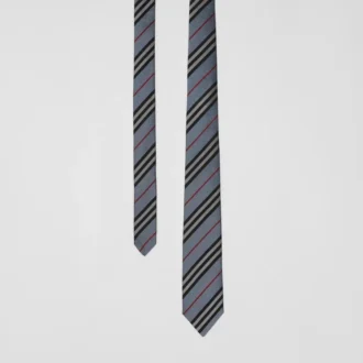 Corbata de seda con rayas icónicas de corte clásico