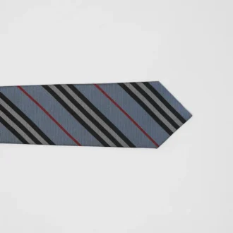 Corbata de seda con rayas icónicas de corte clásico