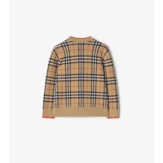 Cárdigan de lana con estampado de cuadros