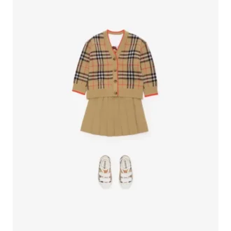 Cárdigan de lana con estampado de cuadros