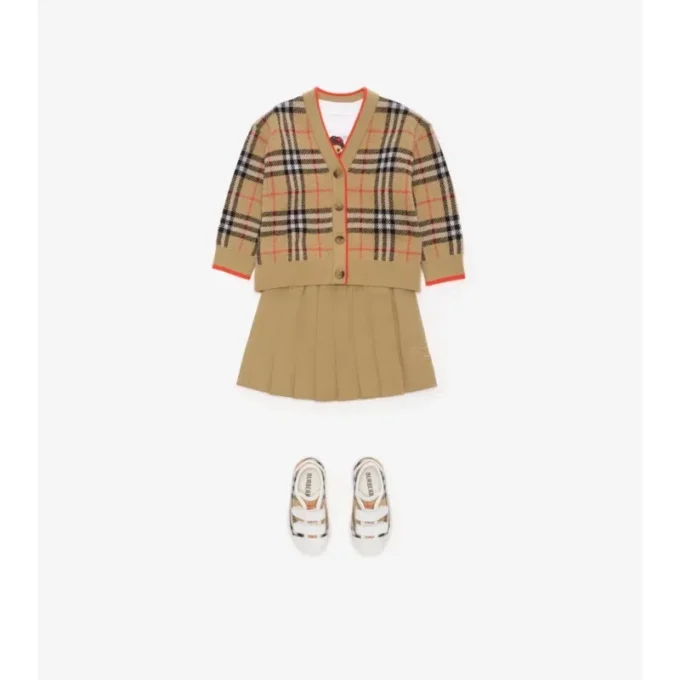 Cárdigan de lana con estampado de cuadros