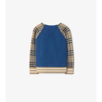 Cárdigan de lana con estampado de cuadros y cremallera