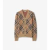 Cárdigan de mezcla de lana y mohair con estampado de cuadros