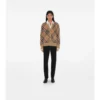 Cárdigan de mezcla de lana y mohair con estampado de cuadros