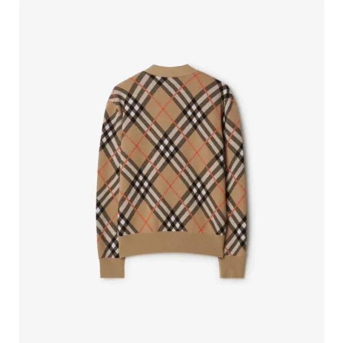 Cárdigan de mezcla de lana y mohair con estampado de cuadros