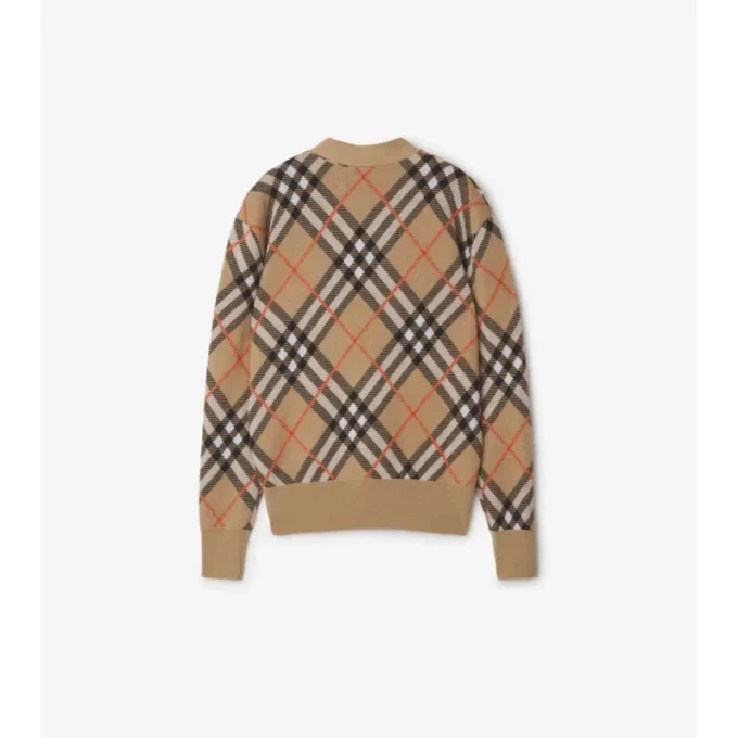 Cárdigan de mezcla de lana y mohair con estampado de cuadros