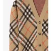 Cárdigan de mezcla de lana y mohair con estampado de cuadros