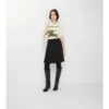 Falda midi plisada de mezcla de lana