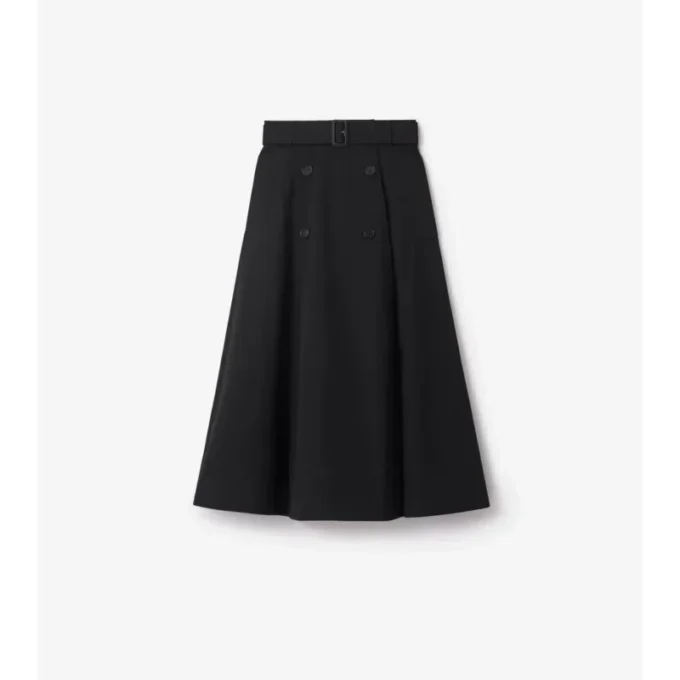 Falda midi tipo trench de Gabardine