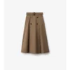 Falda midi tipo trench de Gabardine