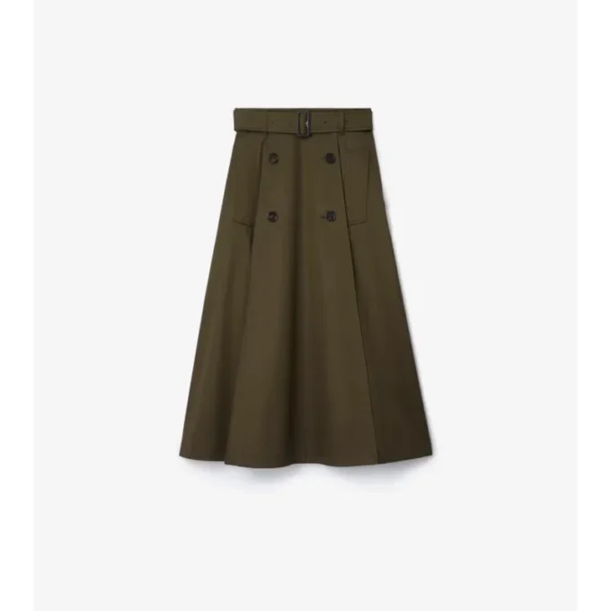 Falda midi tipo trench de Gabardine