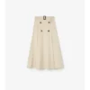 Falda midi tipo trench de Gabardine