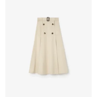 Falda midi tipo trench de Gabardine