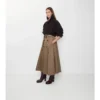 Falda midi tipo trench de Gabardine