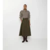 Falda midi tipo trench de Gabardine