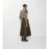 Falda midi tipo trench de Gabardine