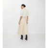 Falda midi tipo trench de Gabardine