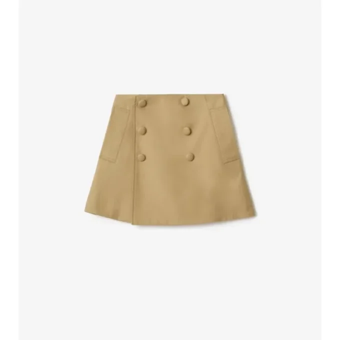 Falda tipo trench de algodón