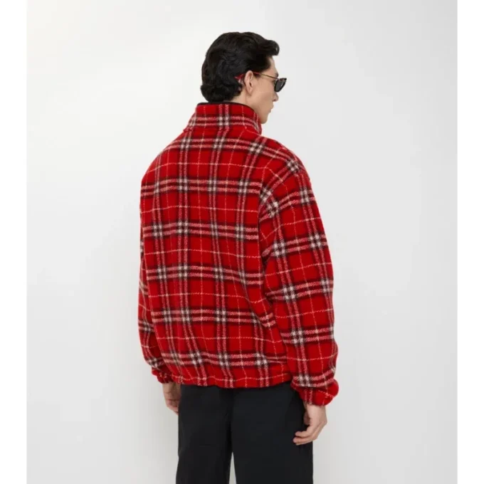 Forro polar de mezcla de lana y cachemira con estampado de cuadros
