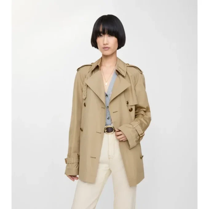 Gabardina Belgravia corta de algodón ligero Trench Coat 