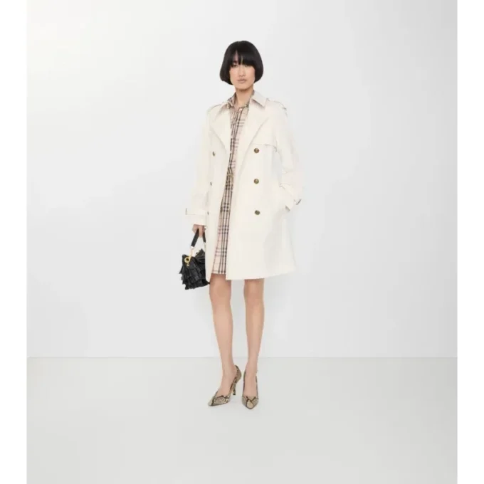 Gabardina Belgravia de algodón ligero de largo medio Trench Coat 