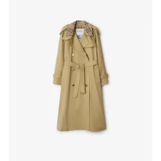 Gabardina Castleford con cuello largo a cuadros como Trench Coat