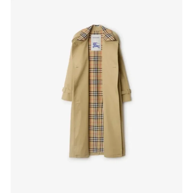 Gabardina Castleford con cuello largo a cuadros como Trench Coat