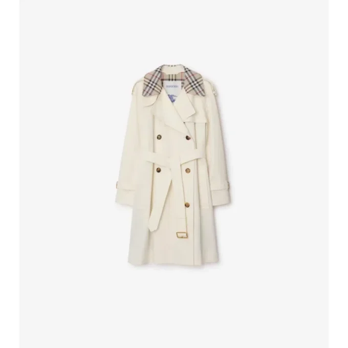 Gabardina Castleford de largo medio con cuello a cuadros como un Trench Coat