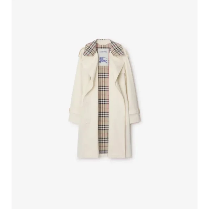 Gabardina Castleford de largo medio con cuello a cuadros como un Trench Coat