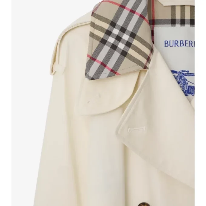 Gabardina Castleford de largo medio con cuello a cuadros como un Trench Coat