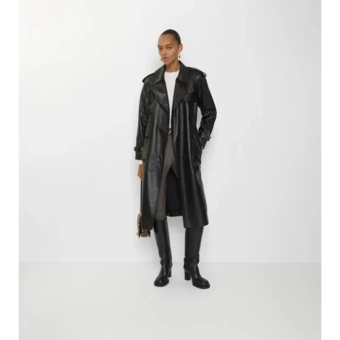 Gabardina Castleford larga de piel