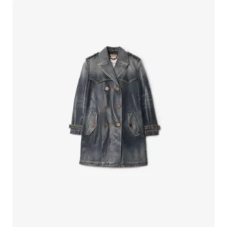 Gabardina corta de denim Trench Coat