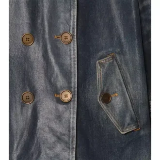 Gabardina corta de denim Trench Coat
